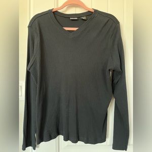 New York and Company NY & Co black ribbed long sleeve v neck top Size XL